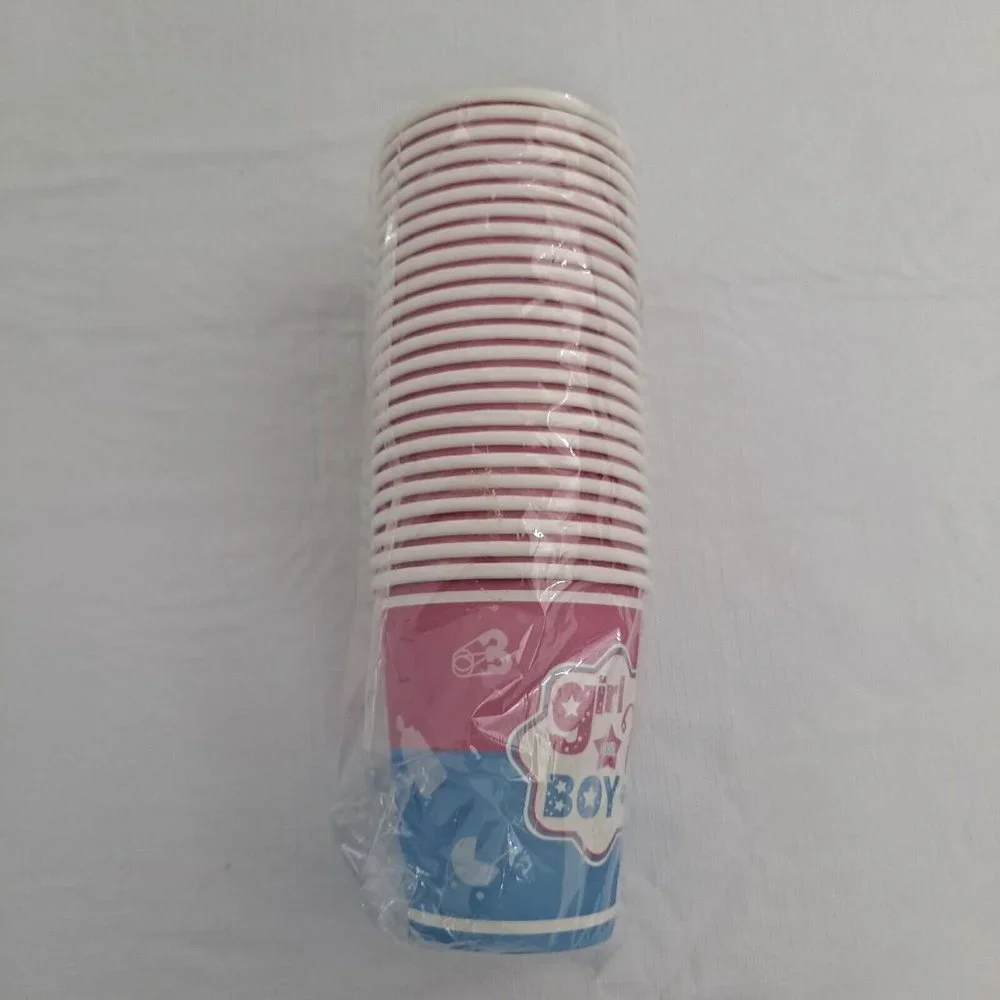 Gender Reveal Party Cups Girl Or Boy Paper Punch Drinking 24 count